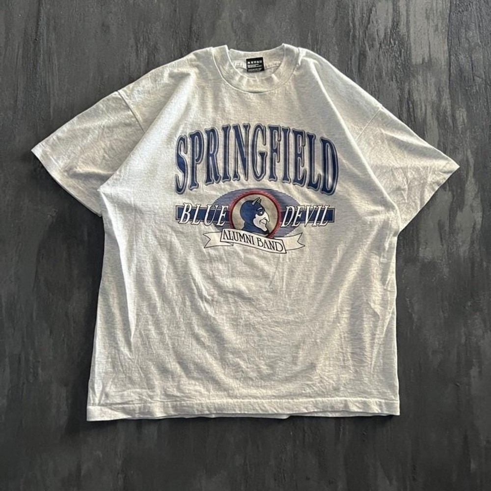 Vintage Springfield Blue‎ Devil Shirt Mens XL Gray 1990s Band